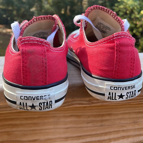 Converse All-Star Low Cut RED Sneakers Size Youth 3 - Picture 5 of 10